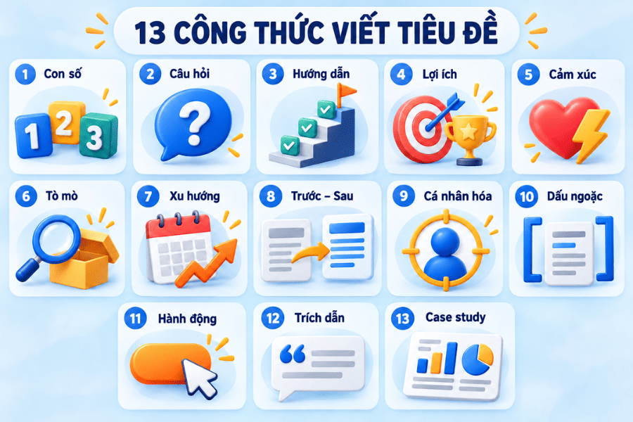 13 công thức viết tiêu đề bạn cần biết