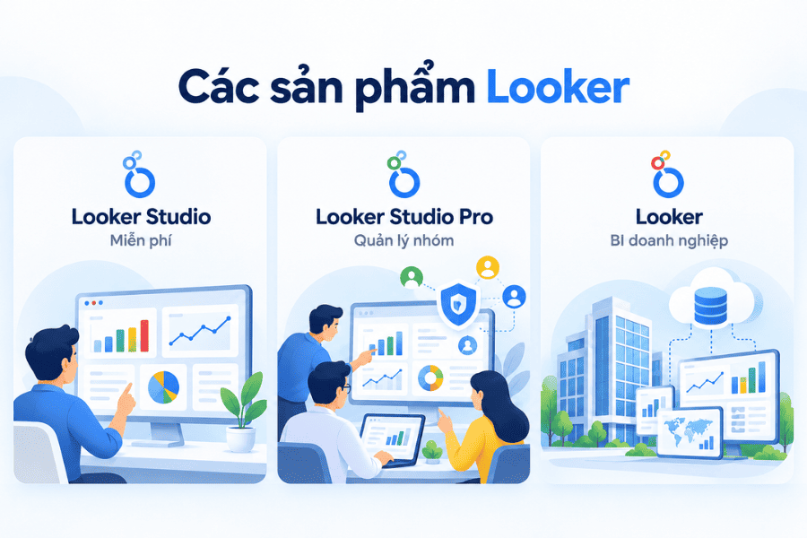 3 phiên bản của Google Looker Studio