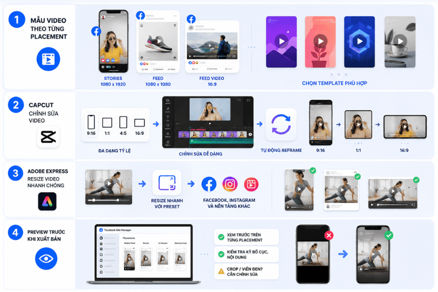 Công cụ kiểm tra và chỉnh kích thước quảng cáo facebook