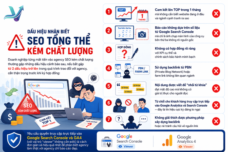 Dấu hiệu nhận biết SEO kém chất lượng