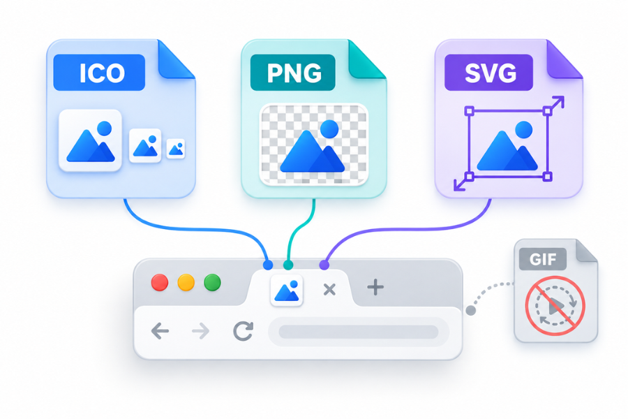 Định dạng ico, png hay svg cho favicon