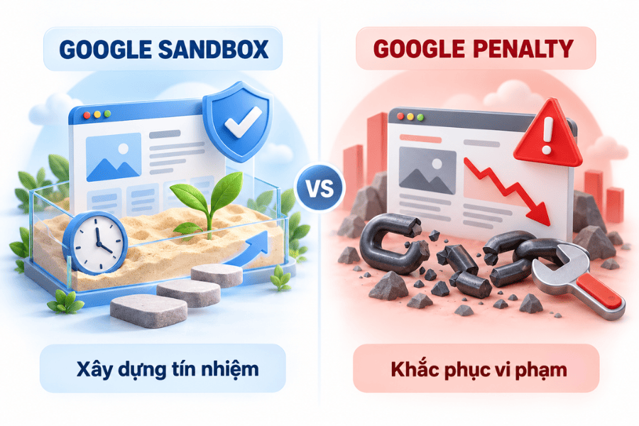 Google Sandbox khác với Google Penalty ra sao