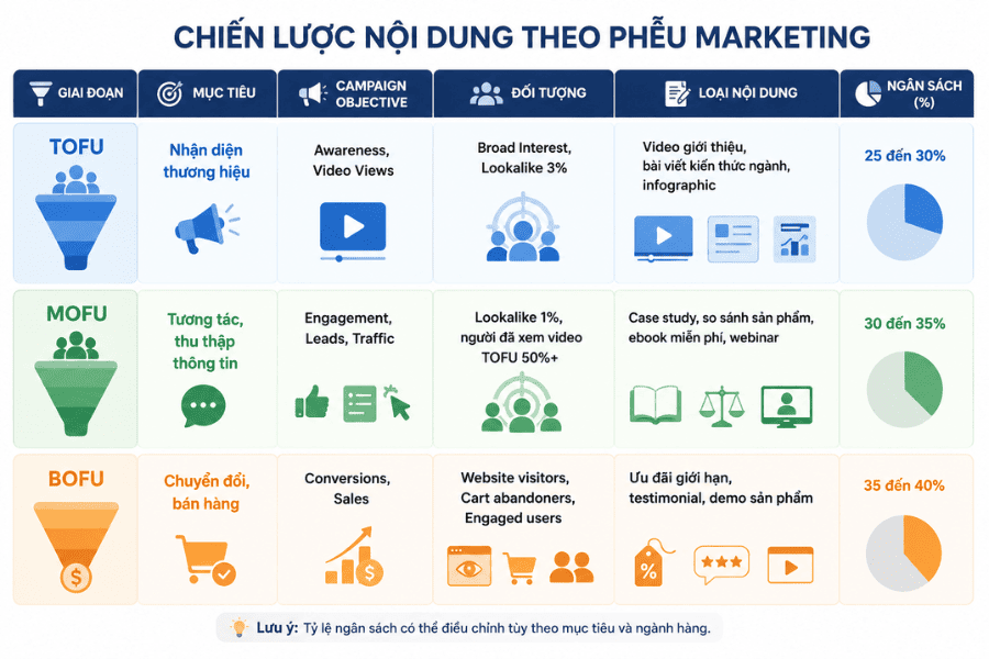 Mẫu kế hoạch chạy quảng cáo theo phễu chuyển đổi