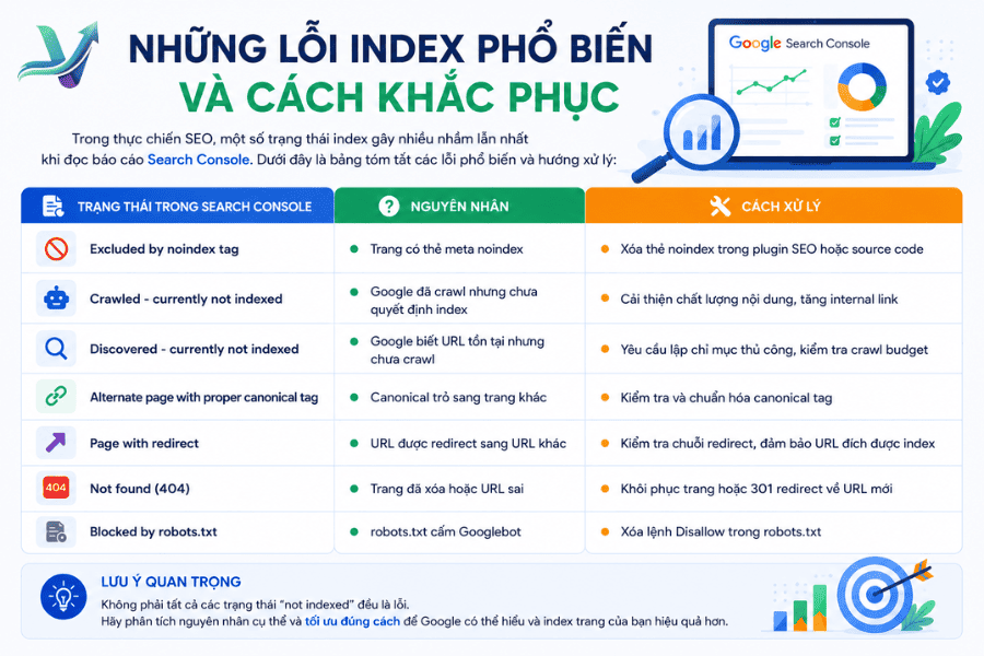 Một số lỗi index phổ biến và cách khắc phục