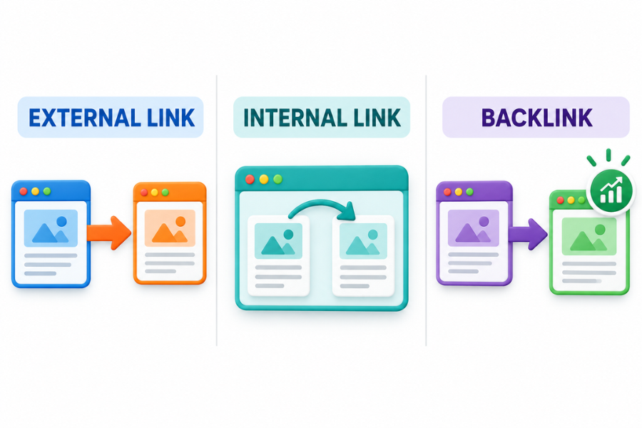 Phân biệt giữa external link, internal link và backlink