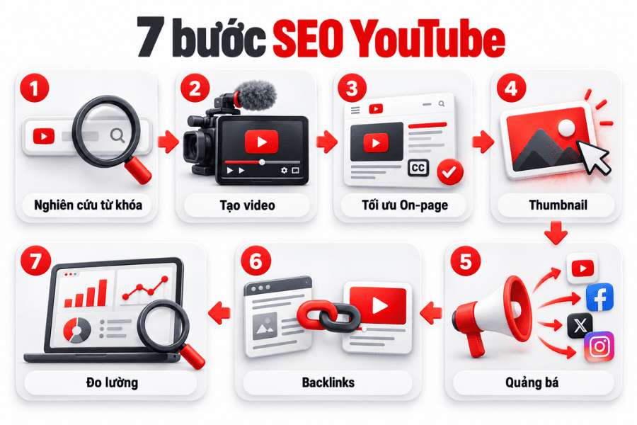 Quy trình 7 bước để SEO Youtube