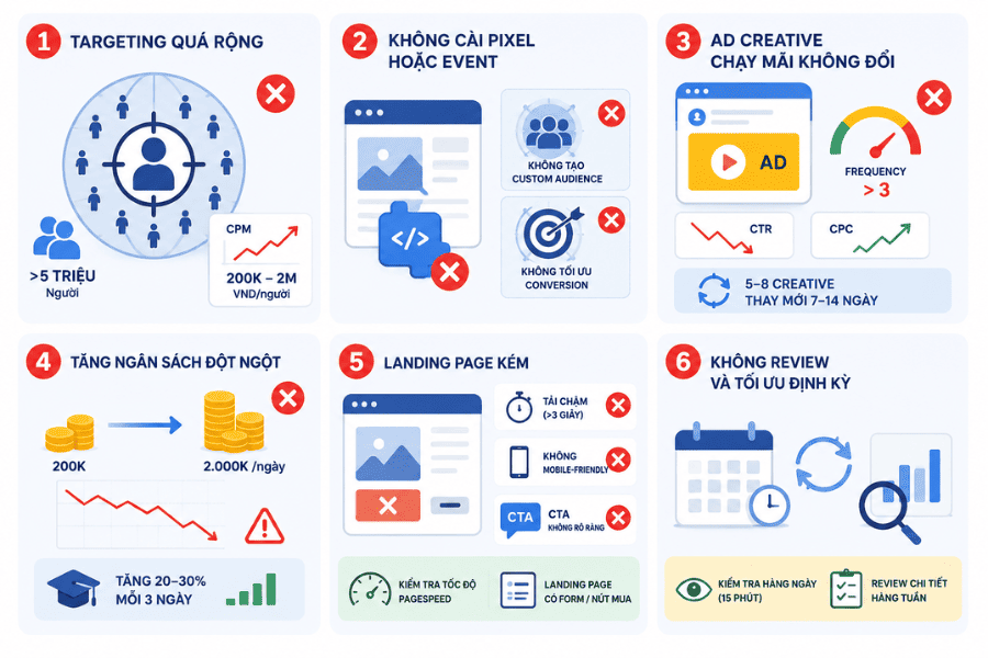 Sai lầm khi chạy quảng cáo facebook mà không có kế hoạch