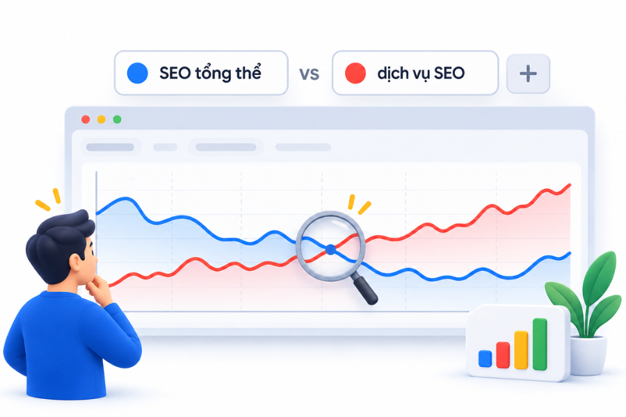Tính năng so sánh từ khóa Google Trends
