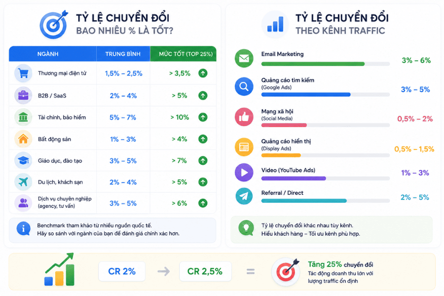 Tỷ lệ chuyển đổi bao nhiêu là tốt