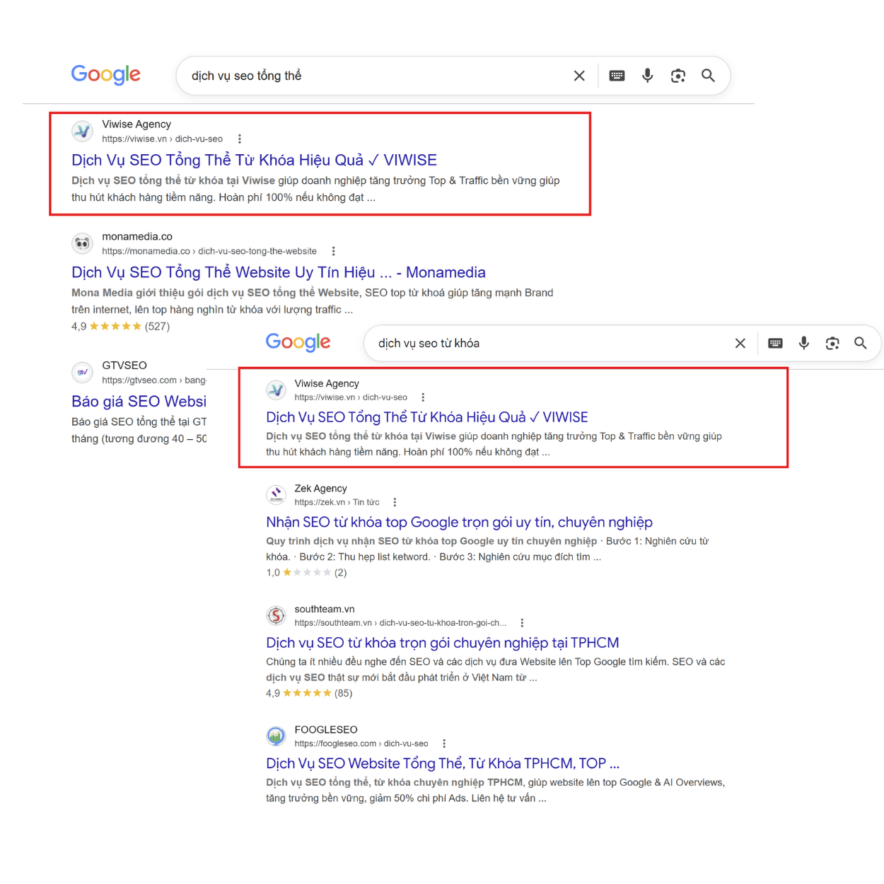 Dịch vụ SEO tổng thể,từ khóa