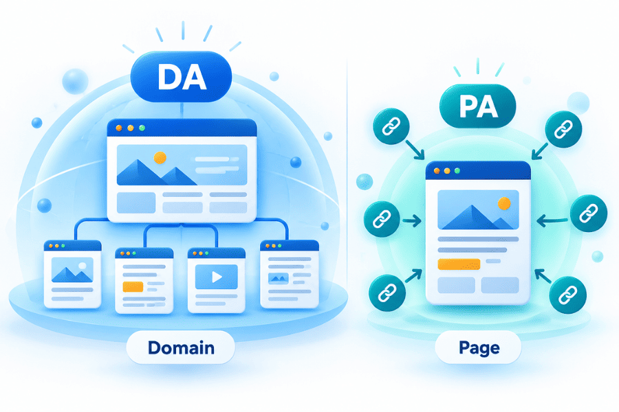 Domain authority khác với page authority ở đâu