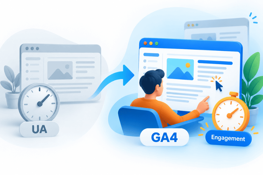 GA4 thay thế chỉ số time on site ra sao
